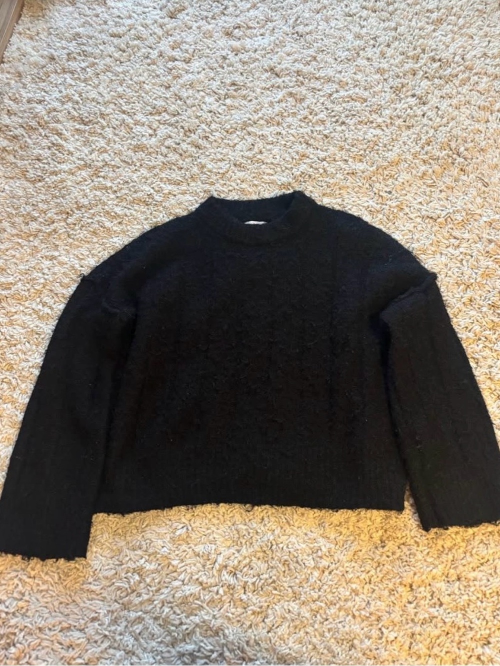 Black Women's Cozy Knit Crewneck Sweater Topshop